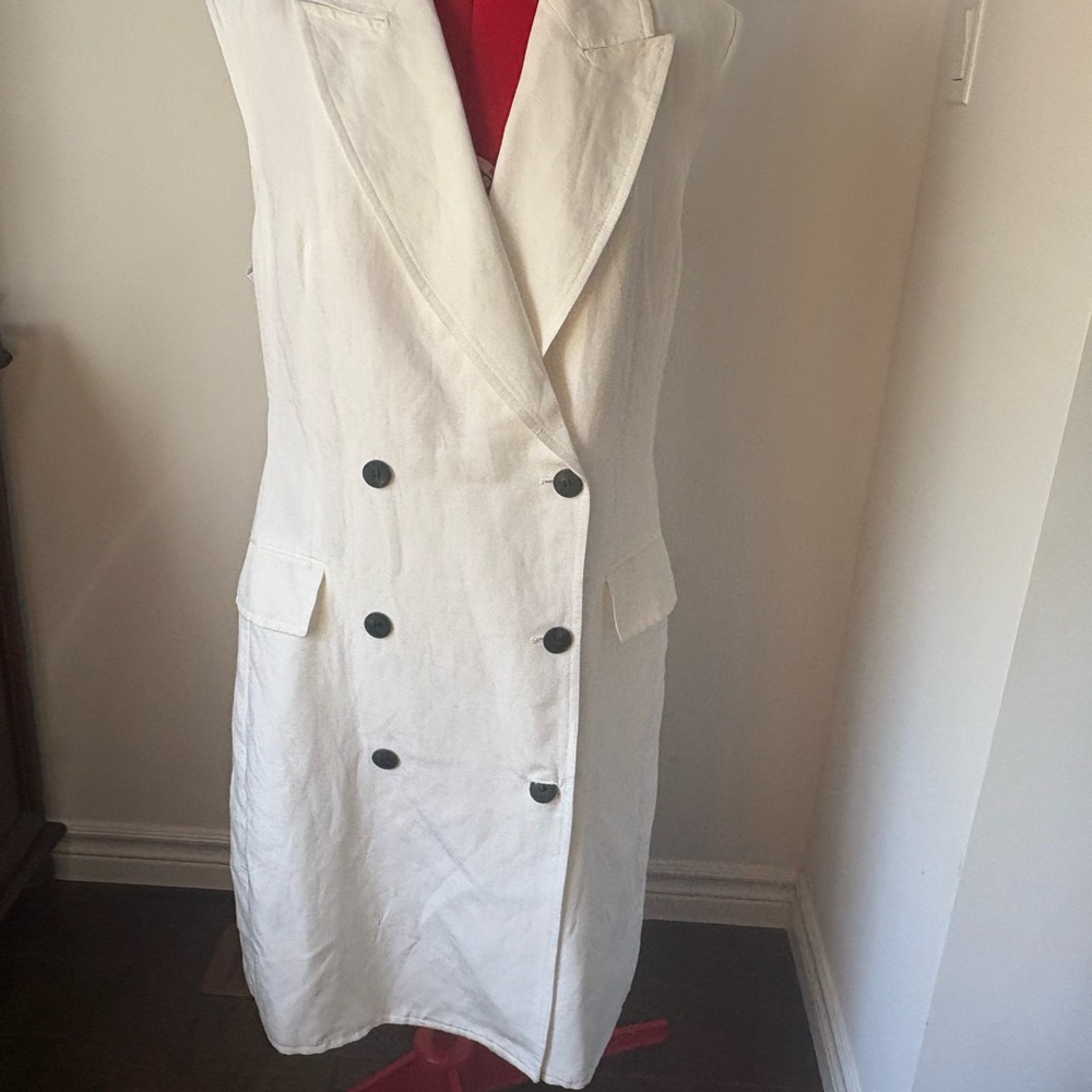 H&M Cream Linen Blend Coat